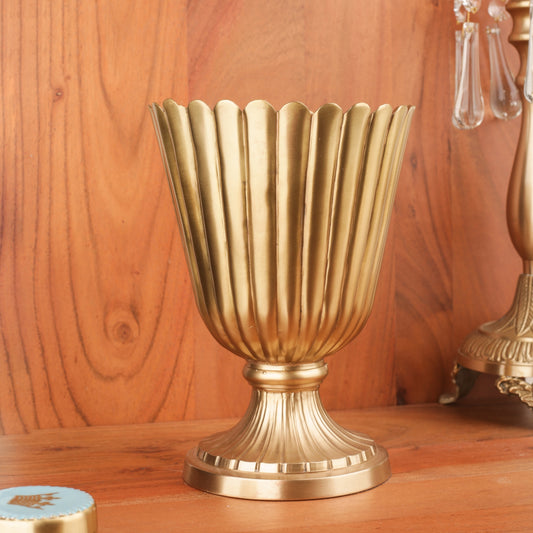 Brass Finish V Shape Planter