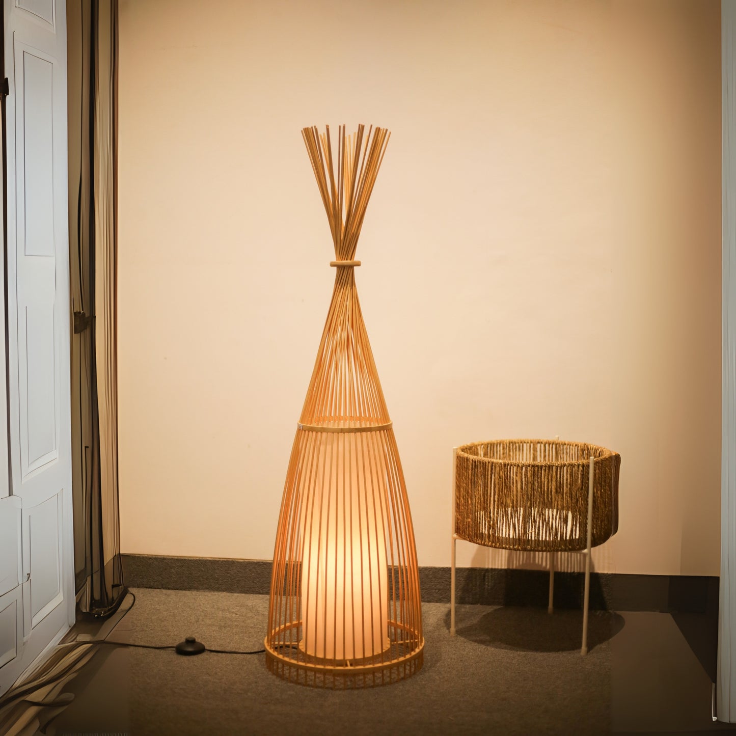 Bamboo Woven Standing Floor Lamp