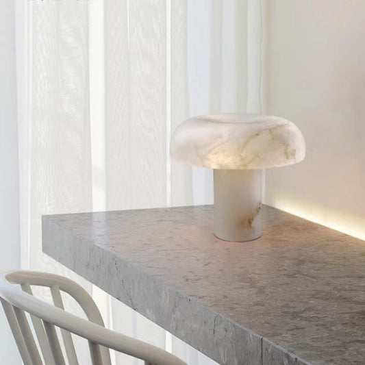 Marble White Smocky Shade Table Lamp