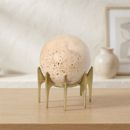 Plain Round Stone Gold Base Decorative Showpiece