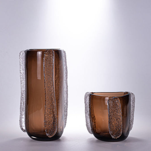 Handmade Triangle Cylinder Design Glass Decoration Vases
