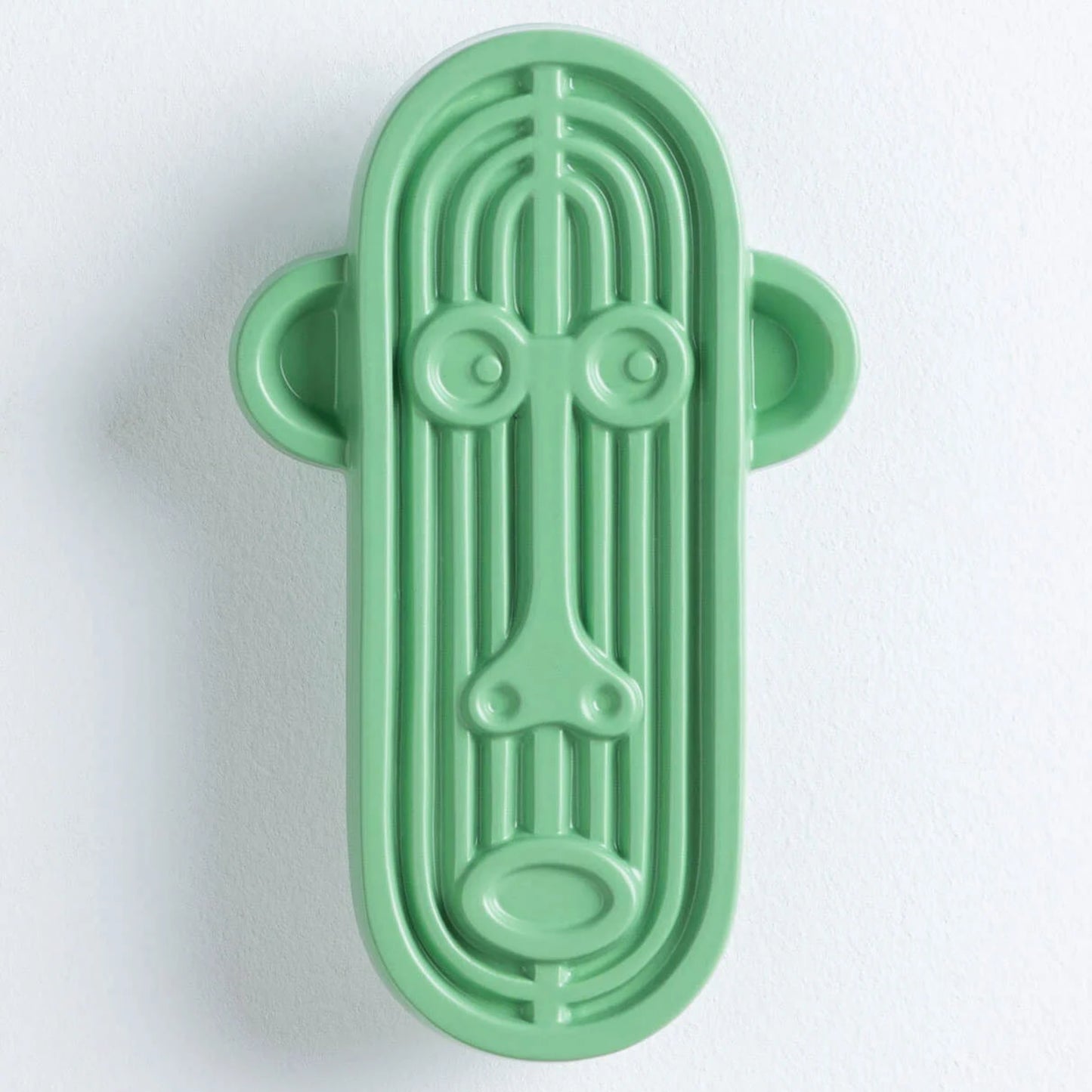 Monkey Face Green Ceramic Wall Art Vase