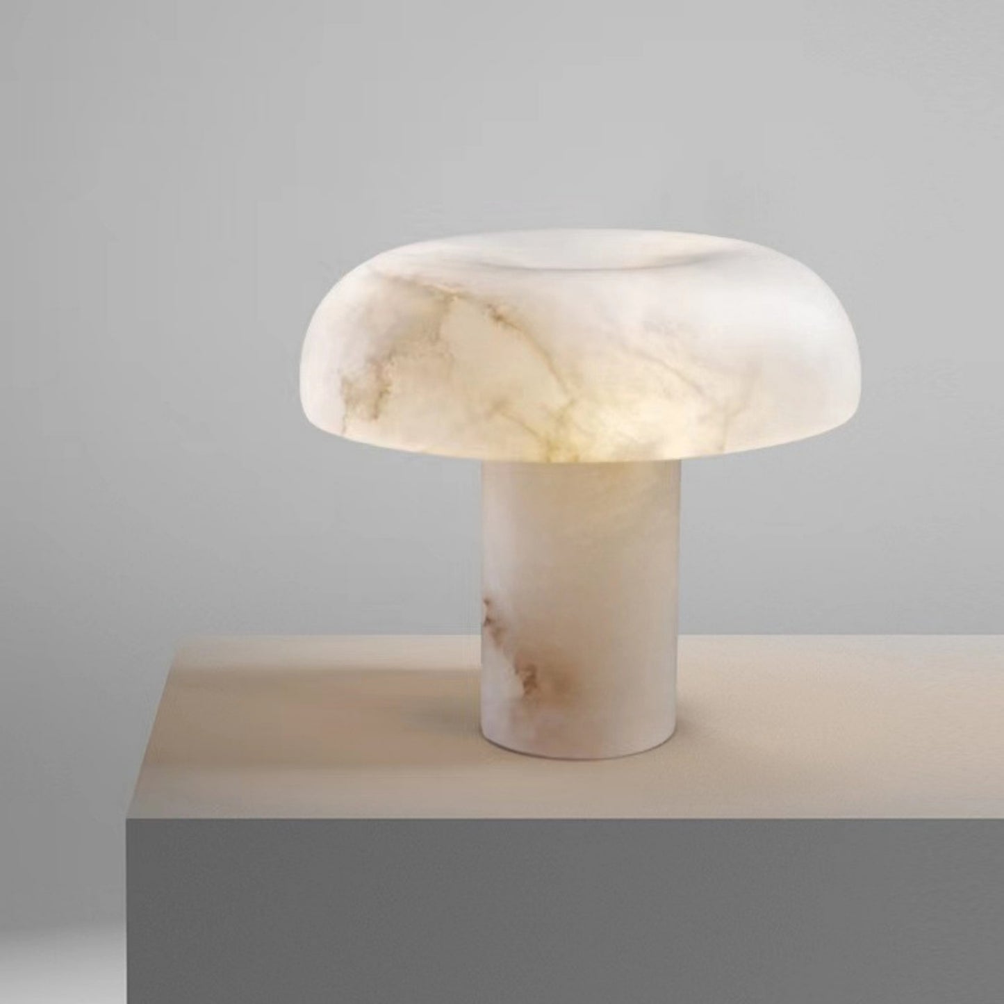 Marble White Smocky Shade Table Lamp