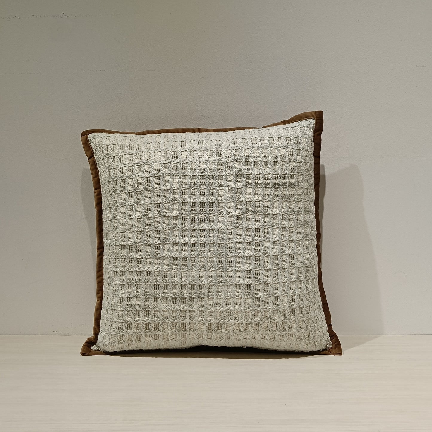 Knit Check Cushion Cover, Backside In Plain