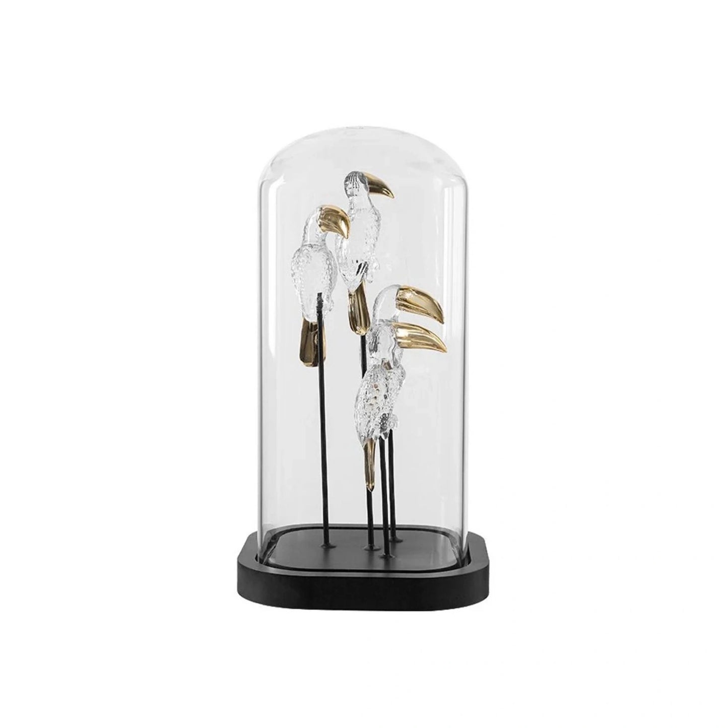 Glass Bird House Decorative Showpiece