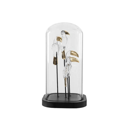 Glass Bird House Decorative Showpiece