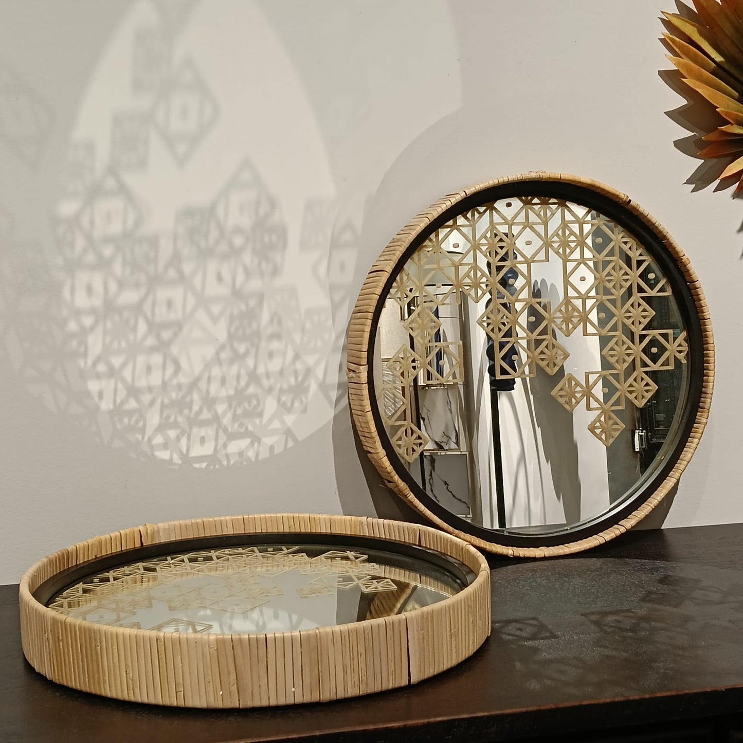 Golden Printed Mirror