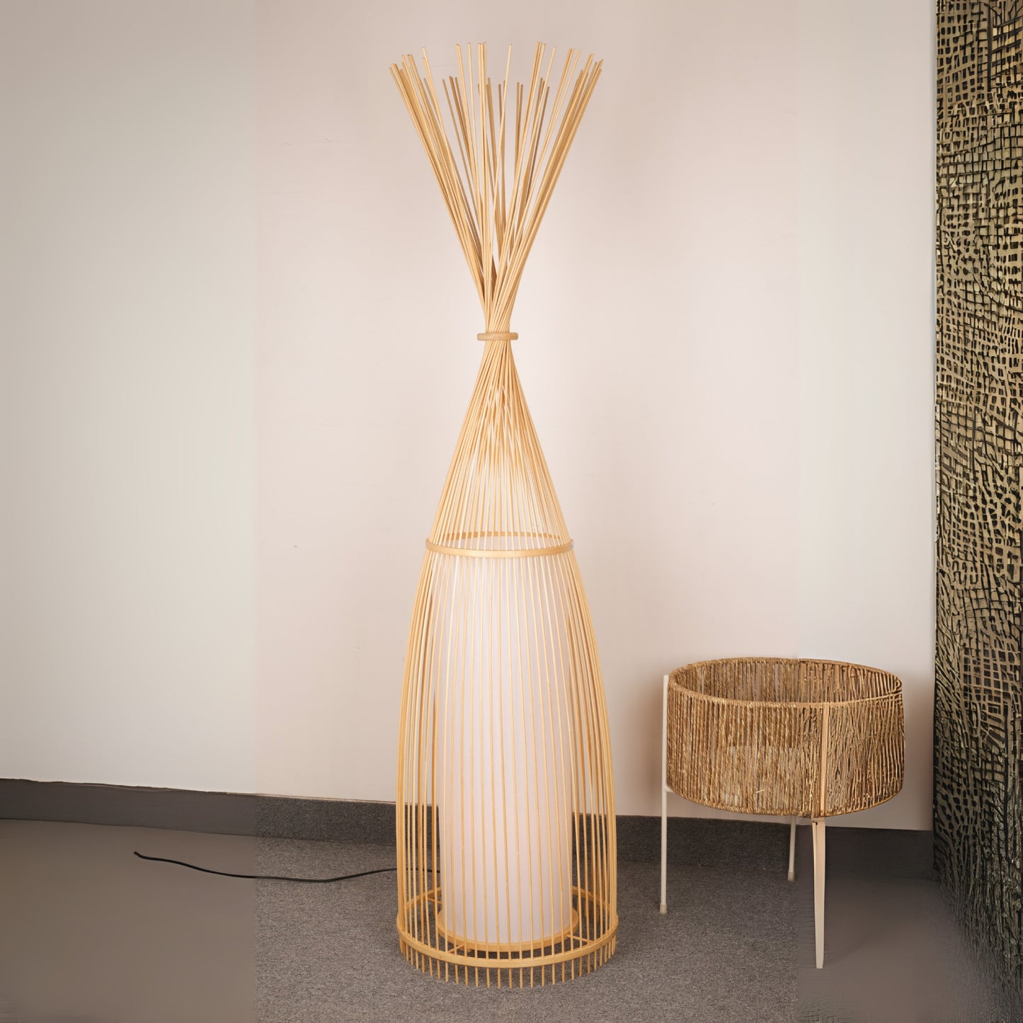 Bamboo Woven Standing Floor Lamp