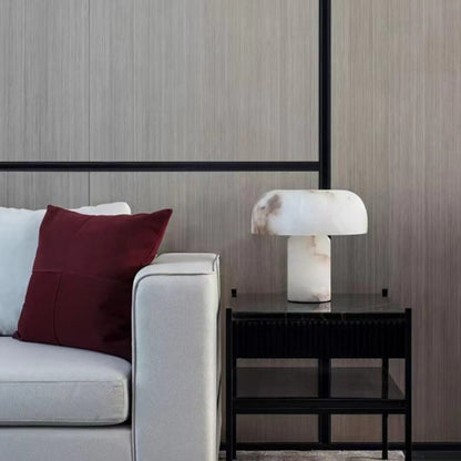 Marble White Smocky Shade Table Lamp