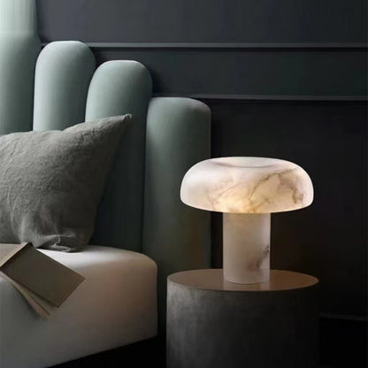 Marble White Smocky Shade Table Lamp