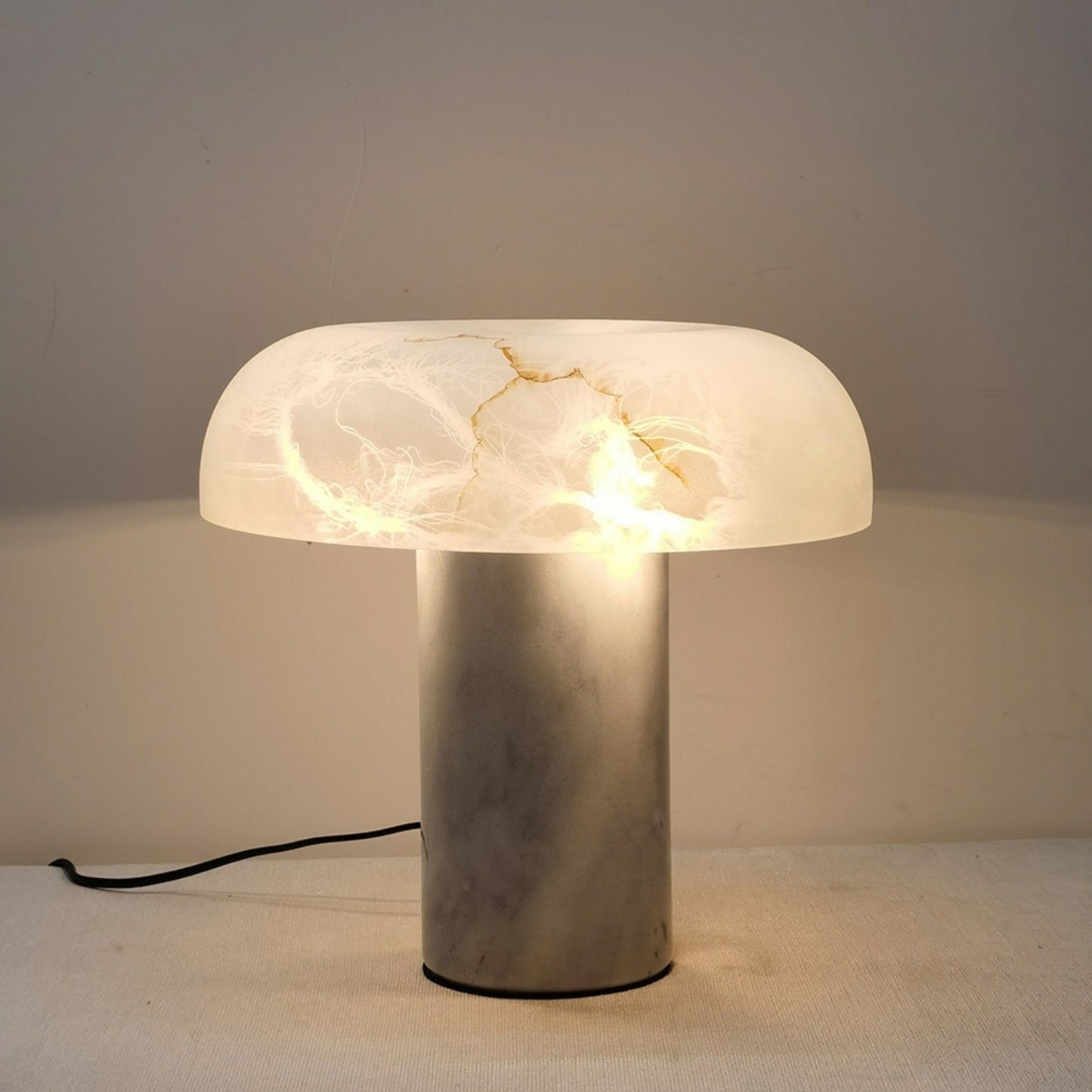 Marble White Smocky Shade Table Lamp