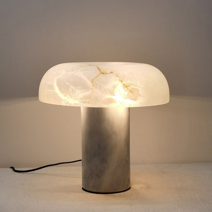 Marble White Smocky Shade Table Lamp