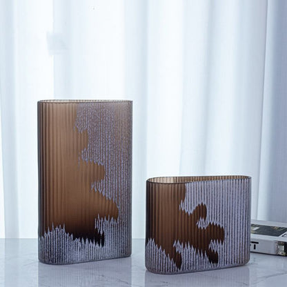 Handmade Decoration Brown Glass Vase