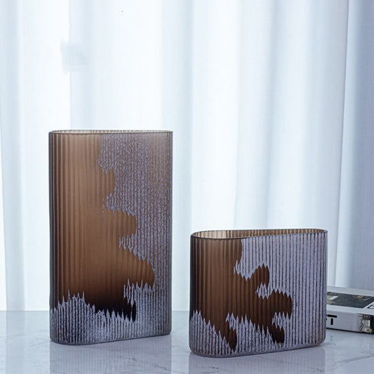 Handmade Decoration Brown Glass Vase