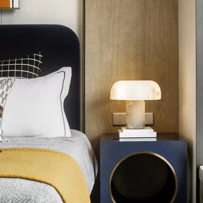 Marble White Smocky Shade Table Lamp