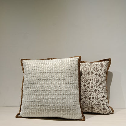 Knit Check Cushion Cover, Backside In Plain