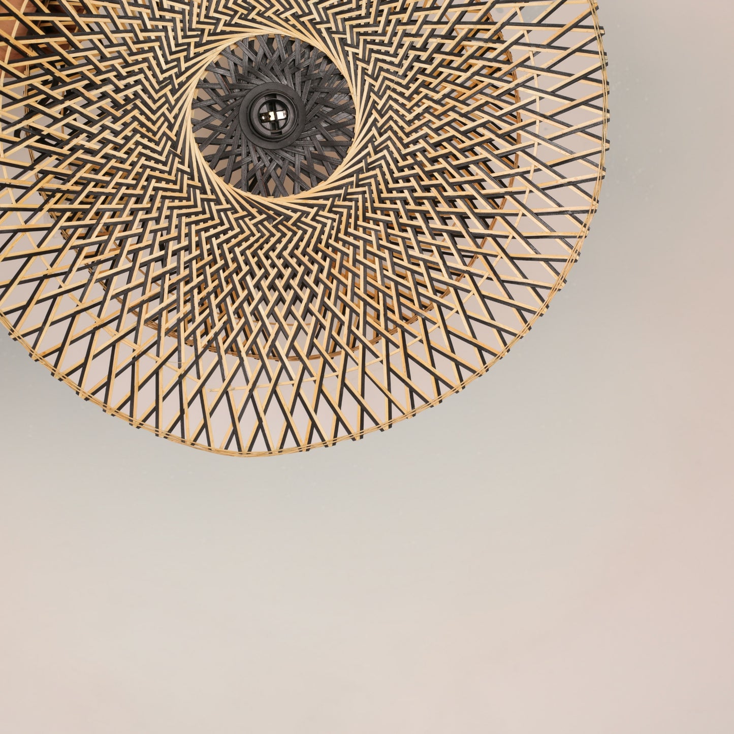 Double Layered Hand Woven Bamboo Pendant Light
