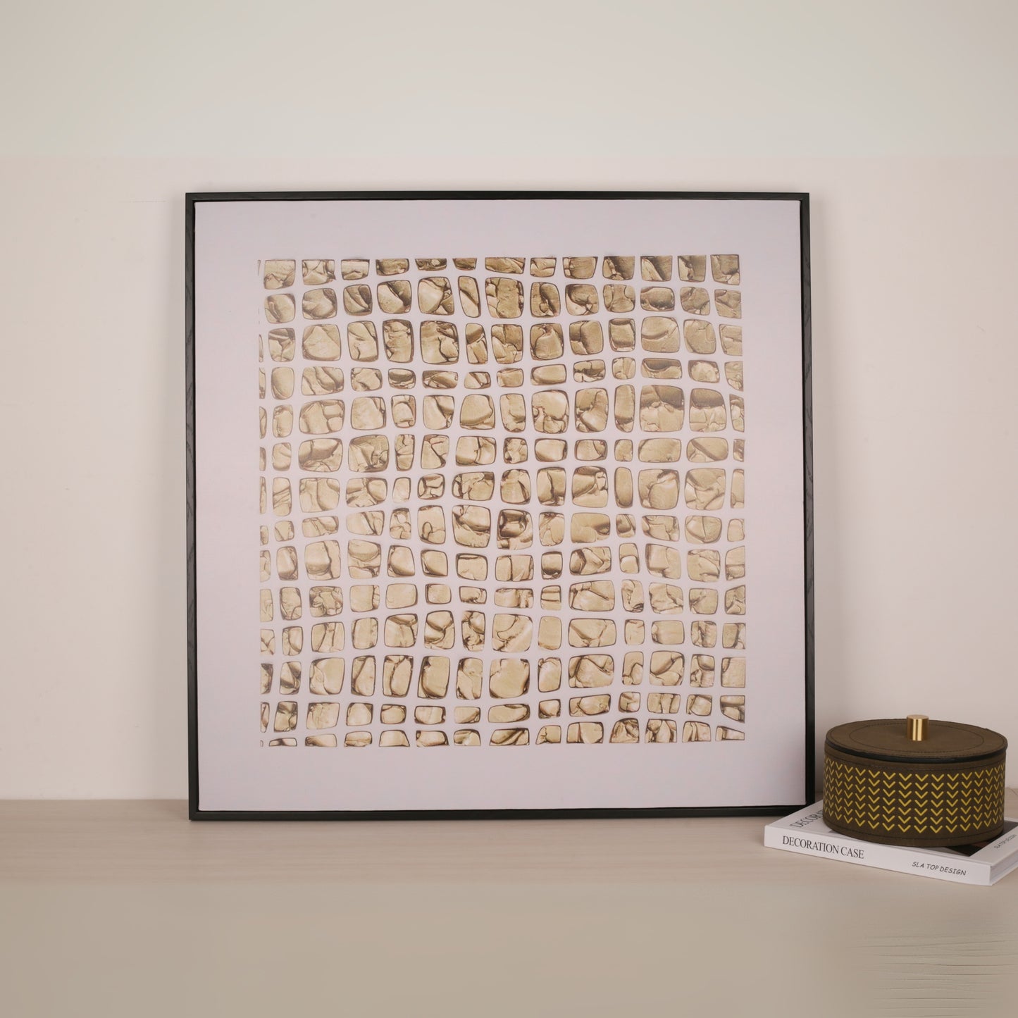 Golden Canvas Abstract Design Painting