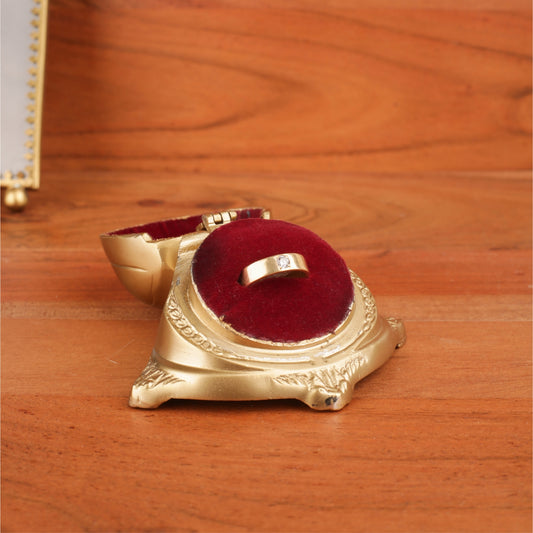 Brass Finish Ring Jewellery Box