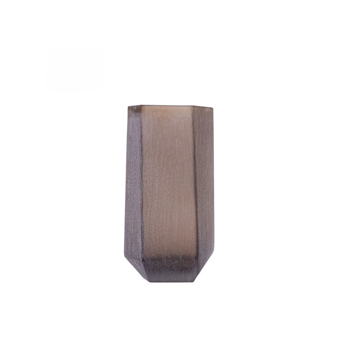 Grey Brown Sand Glass Vase with Elegant Crackle Design