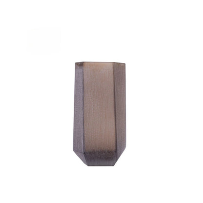 Grey Brown Sand Glass Vase with Elegant Crackle Design