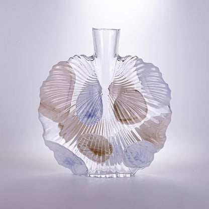 Contemporary Simple Hand-Blown Shell Shaped Glass Vase