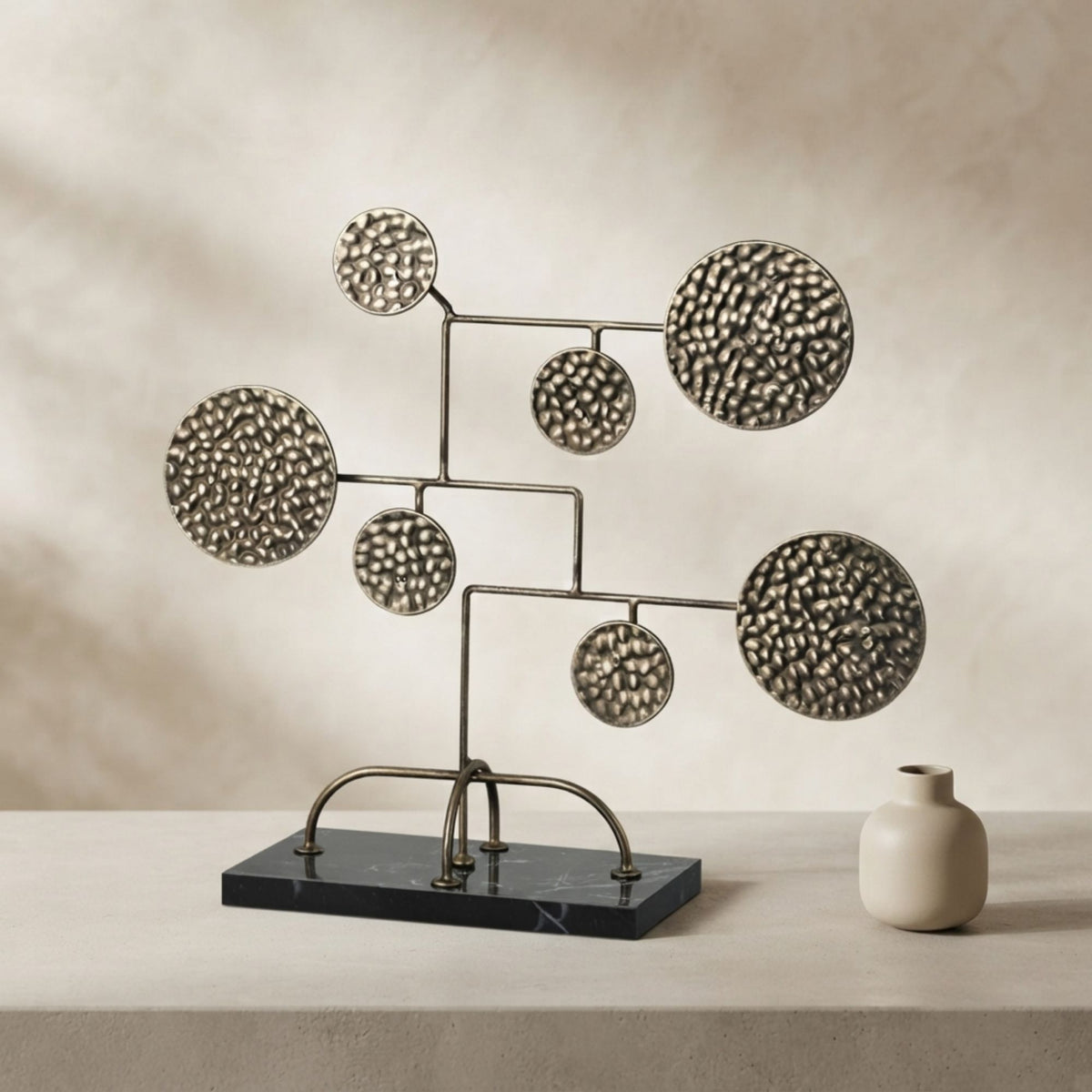Golden Round Branch Decorative Ornament