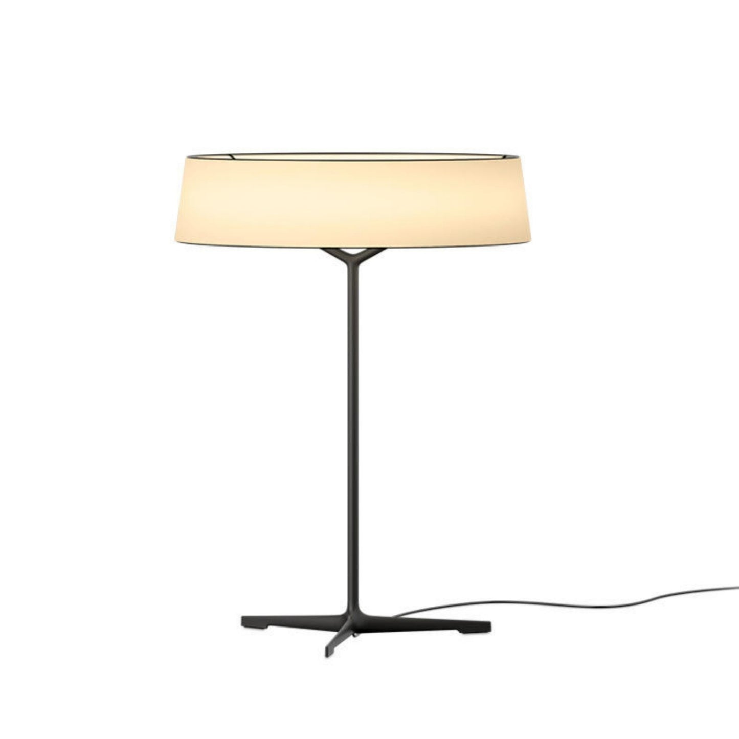 Metal Base Round Fabric Shade Table Lamp