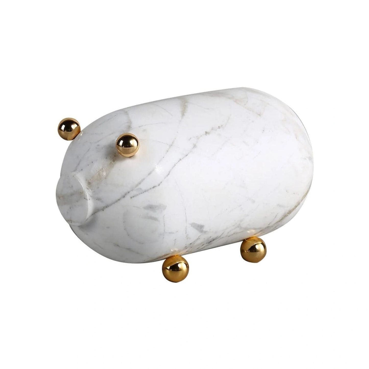 Pig Figurine Tabletop Marble Décor Accent