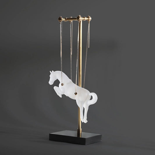 Flying Horse Marble Structure Decorative Accent