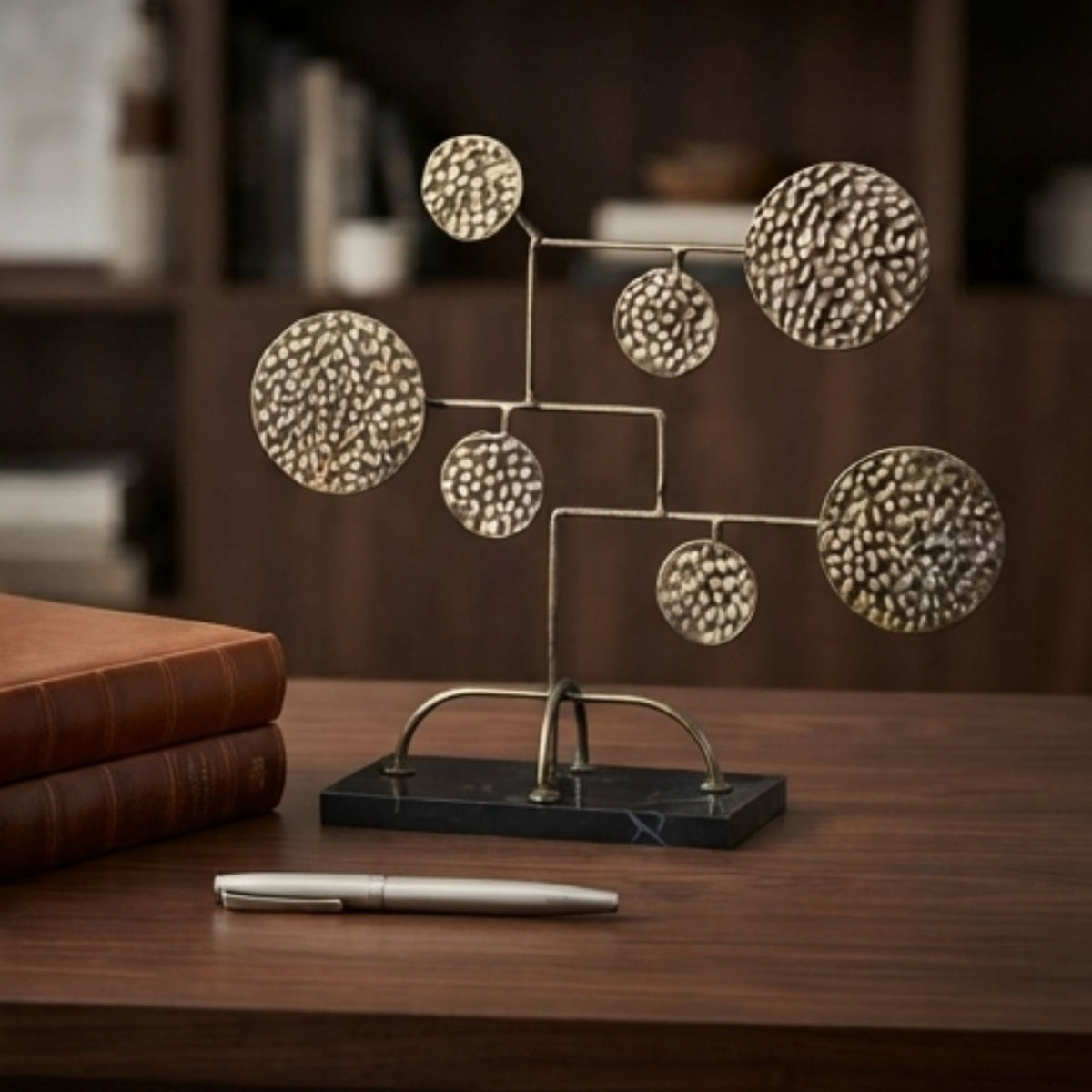 Golden Round Branch Decorative Ornament