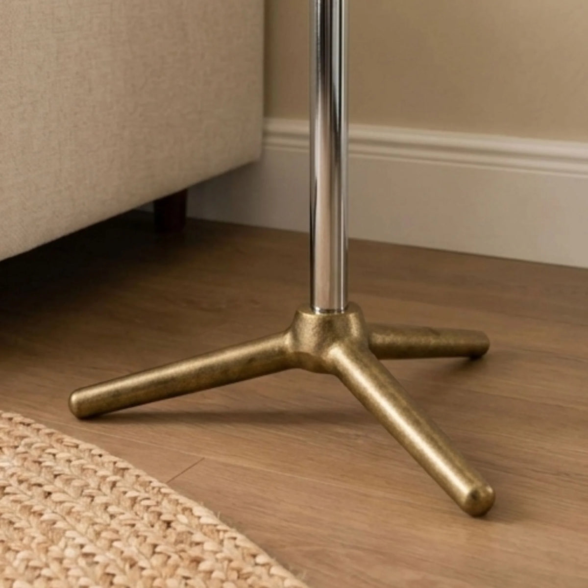 Round Golden Top And Tripod Base Side Table