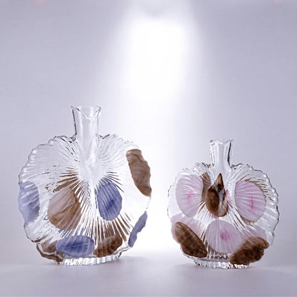 Contemporary Simple Hand-Blown Shell Shaped Glass Vase