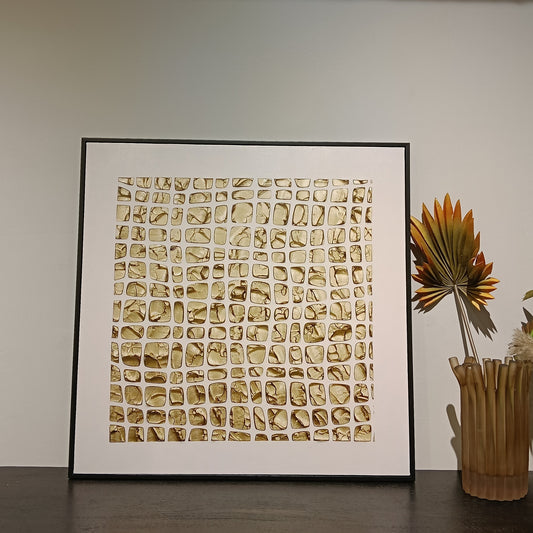 Golden Canvas Abstract Design Painting