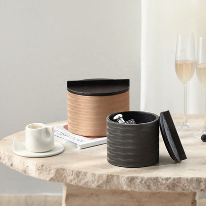 Wooden Leather Jewelry Storage Box
