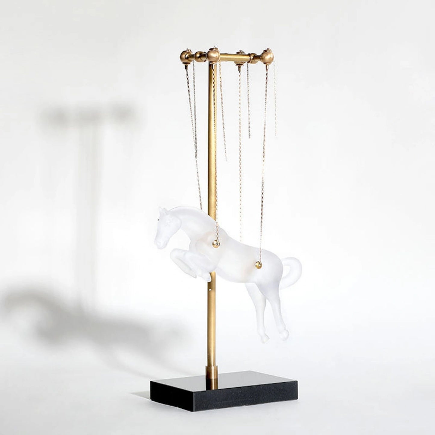 Flying Horse Marble Structure Decorative Accent