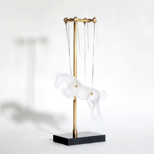 Flying Horse Marble Structure Decorative Accent