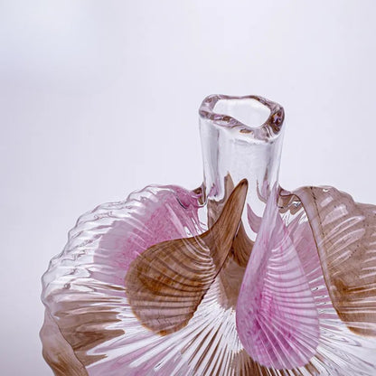 Contemporary Simple Hand-Blown Shell Shaped Glass Vase