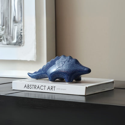 Blue Glaze Stegosaurus Figurine