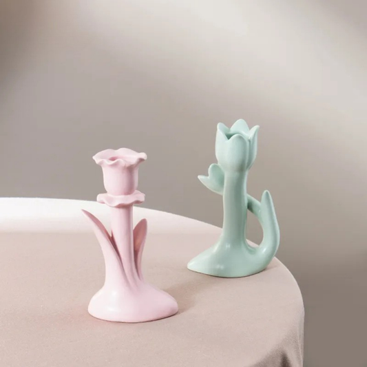 Flower Shape Color Candle Holder
