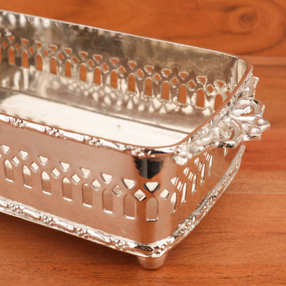 Silver Metal Rectangle Tray