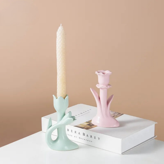 Flower Shape Color Candle Holder