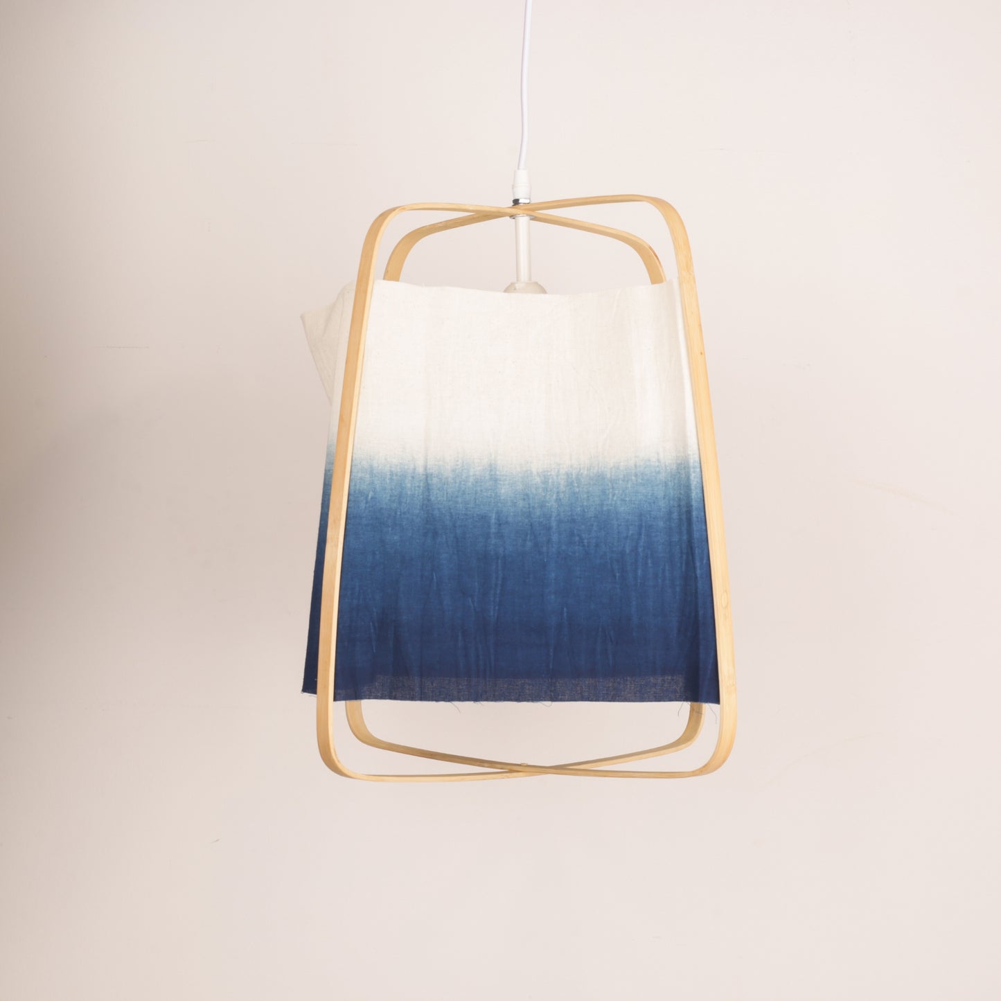 Bamboo Pendant Light Blue Shade (Big, Small)