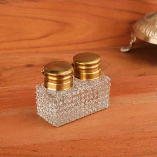 Dual Head Brass Cap Ink Pot