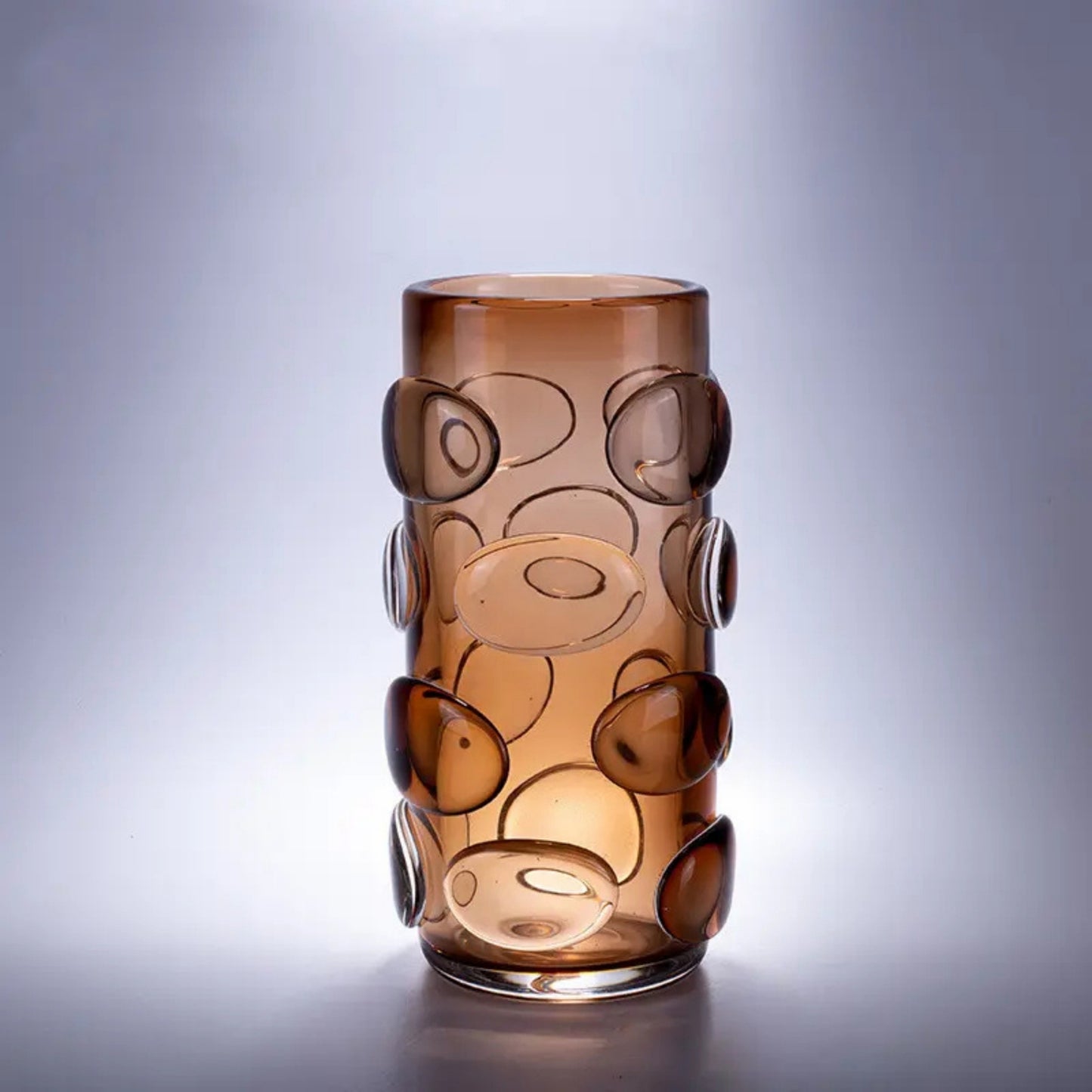 Round Crystal Hand-Blown Murano Glass Vase