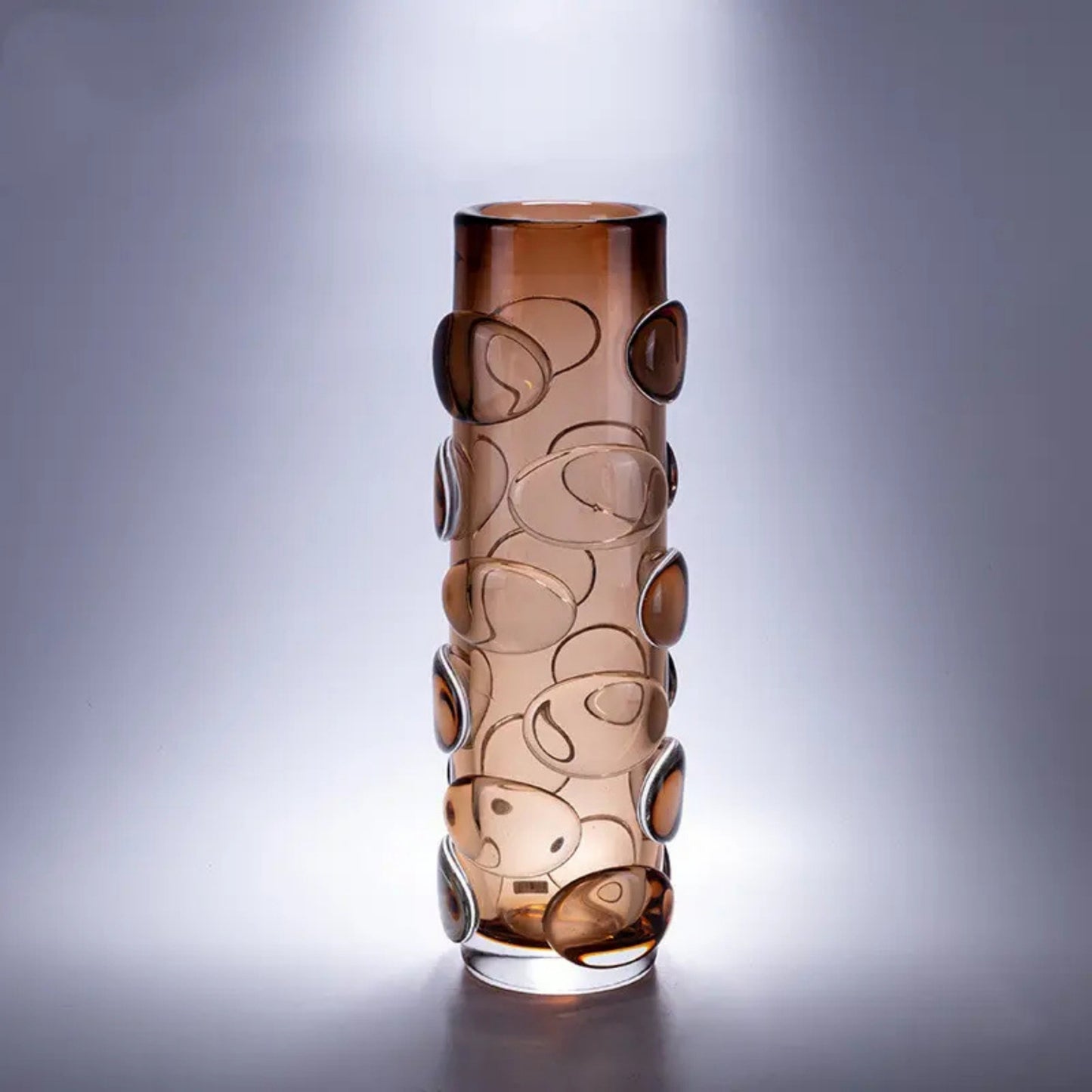 Round Crystal Hand-Blown Murano Glass Vase