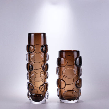 Round Crystal Hand-Blown Murano Glass Vase