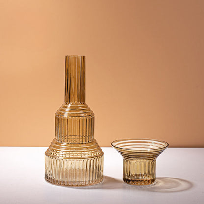 Yellow Geometric Hand Blown Glass Vase