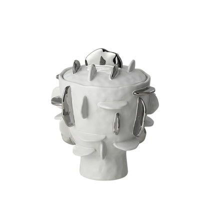 Silver Fin Decorative Jar with Lid