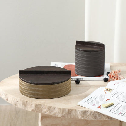 Wooden Leather Jewelry Storage Box